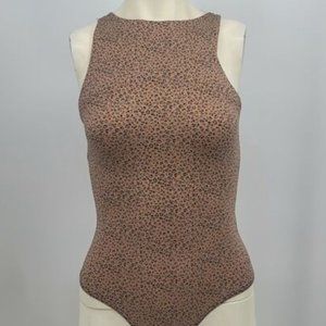 Gaze DTLA Animal Print Halter Body Suit